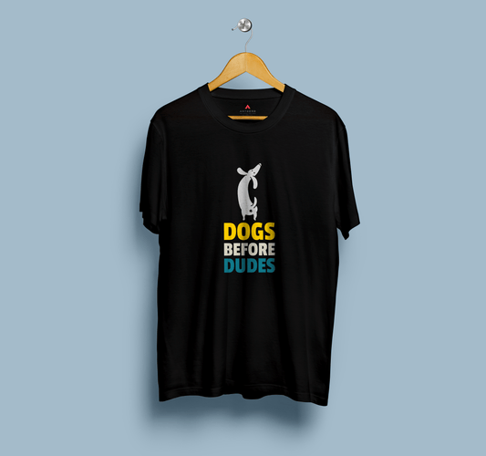 " DOGS BEFORE DUDES " - UNISEX HALF-SLEEVE T-SHIRTS