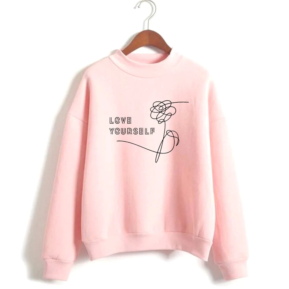 LOVE YOURSELF: BTS - Winter Sweatshirts BABY PINK