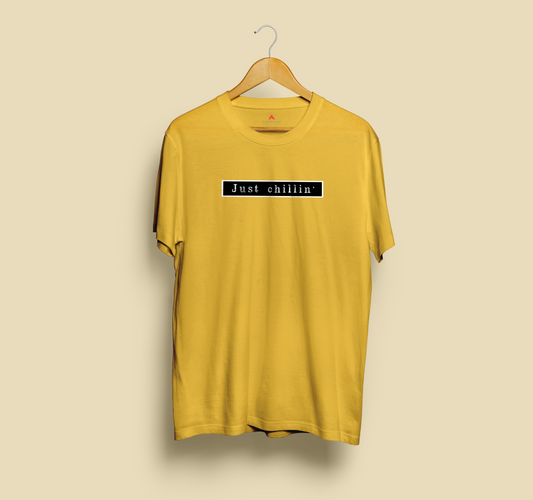 "JUST CHILLIN' " HALF-SLEEVE T-SHIRT'S YELLOW
