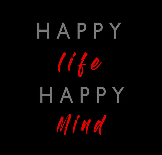 "HAPPY LIFE HAPPY MIND" - HALF-SLEEVE CROP TOPS
