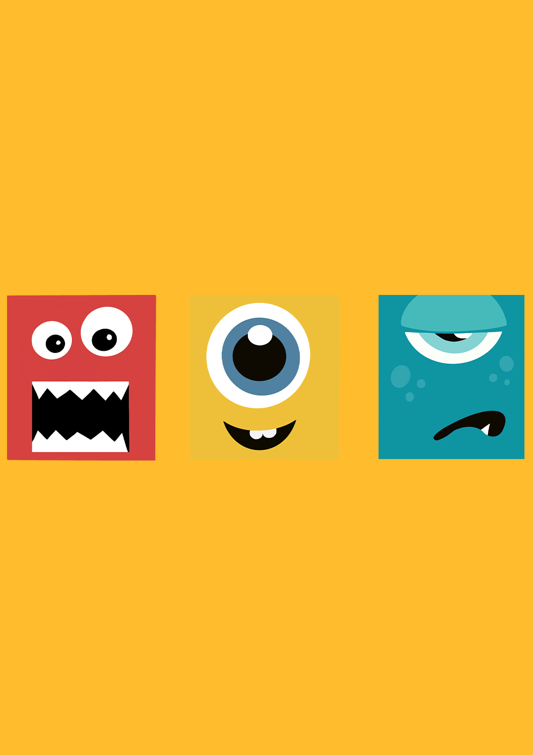 " CUTE MONSTERS " HALF-SLEEVE T-SHIRTS