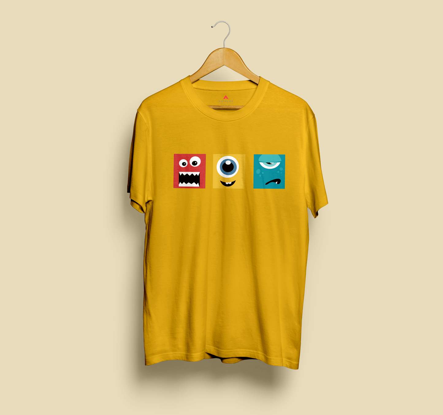 " CUTE MONSTERS " UNISEX HALF-SLEEVE T-SHIRT'S YELLOW