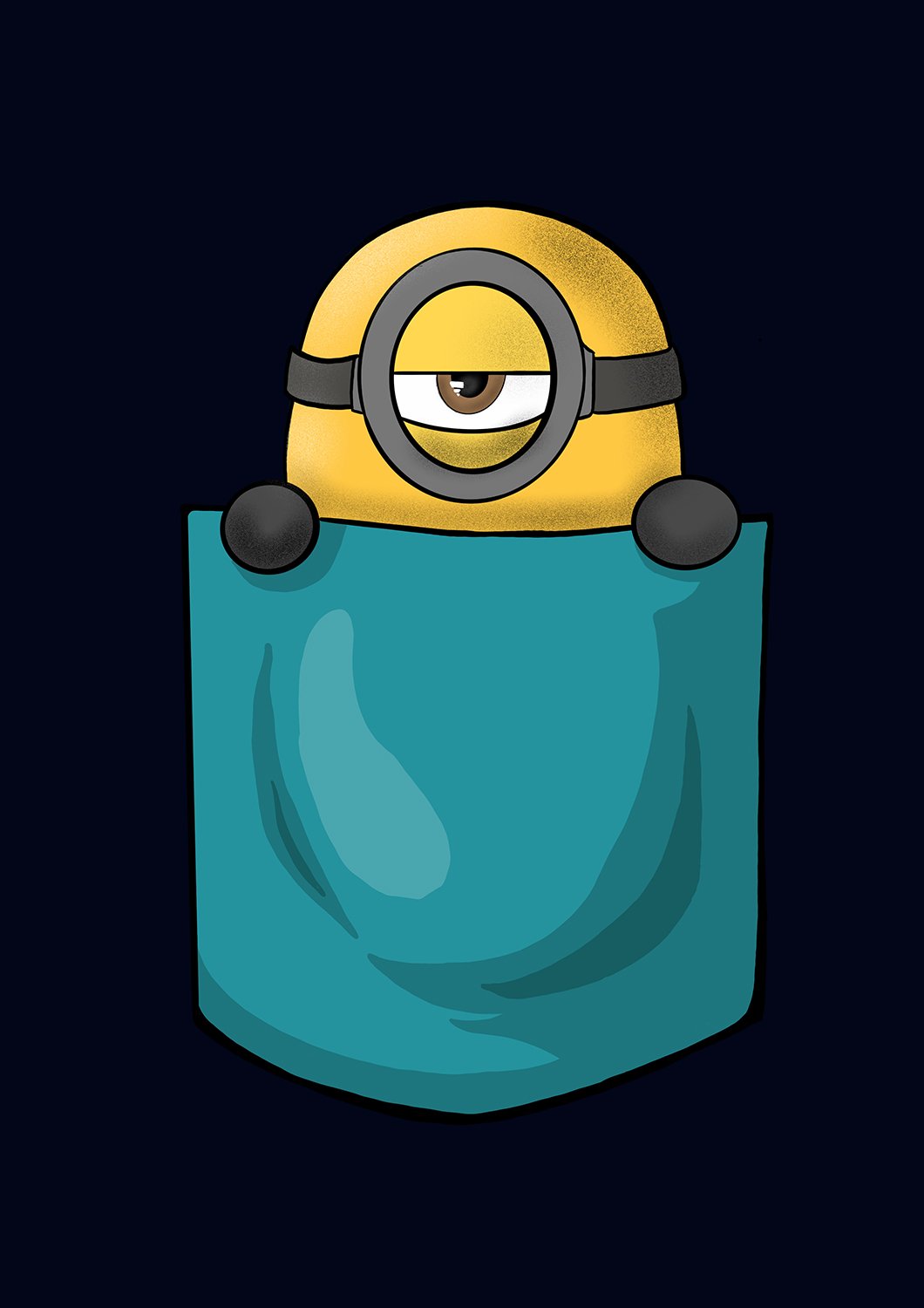 " MINIONS " - HALF-SLEEVE POCKET DESIGN T-SHIRTS.