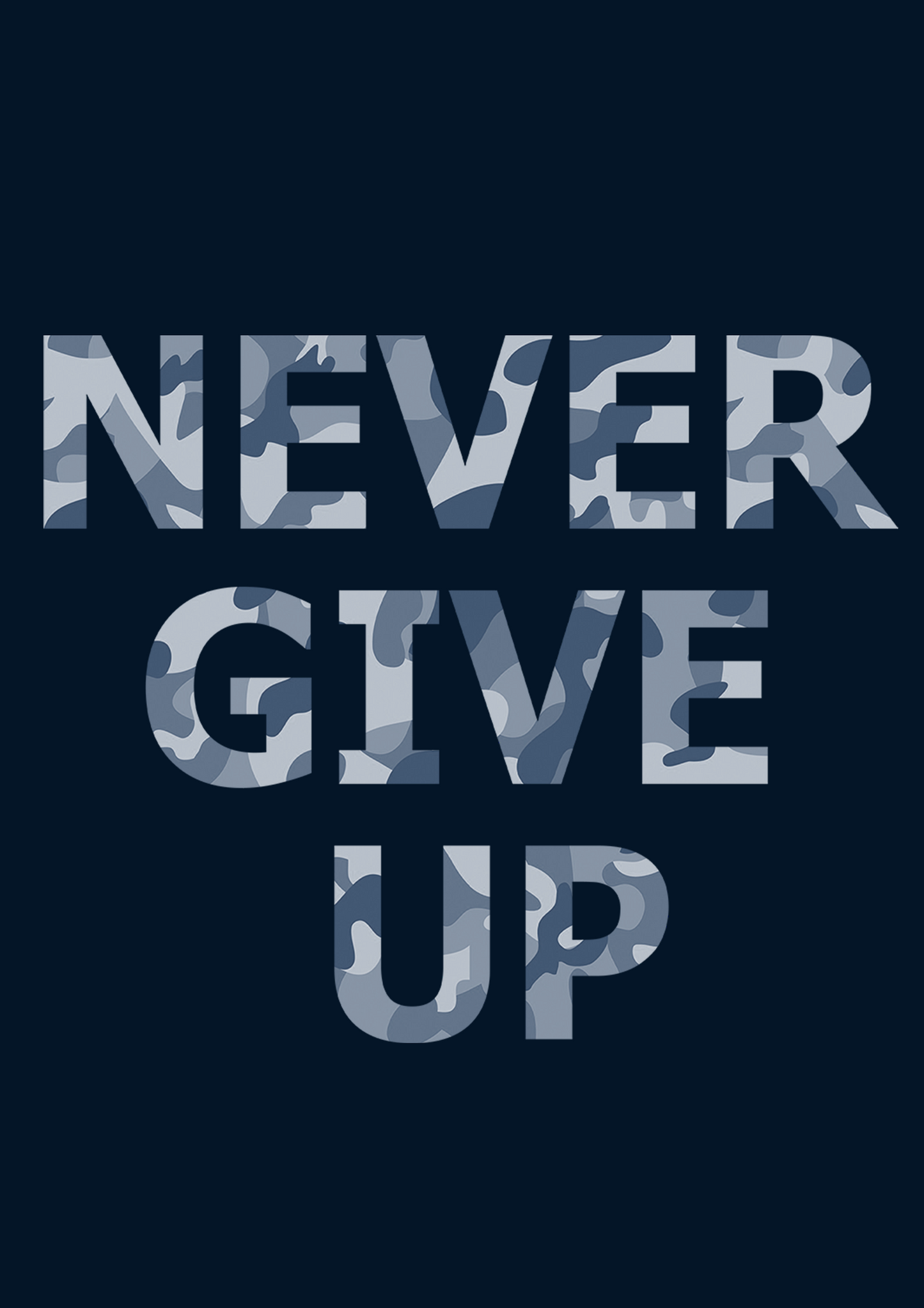 "NEVER GIVE UP" - HALF SLEEVE T-SHIRTS