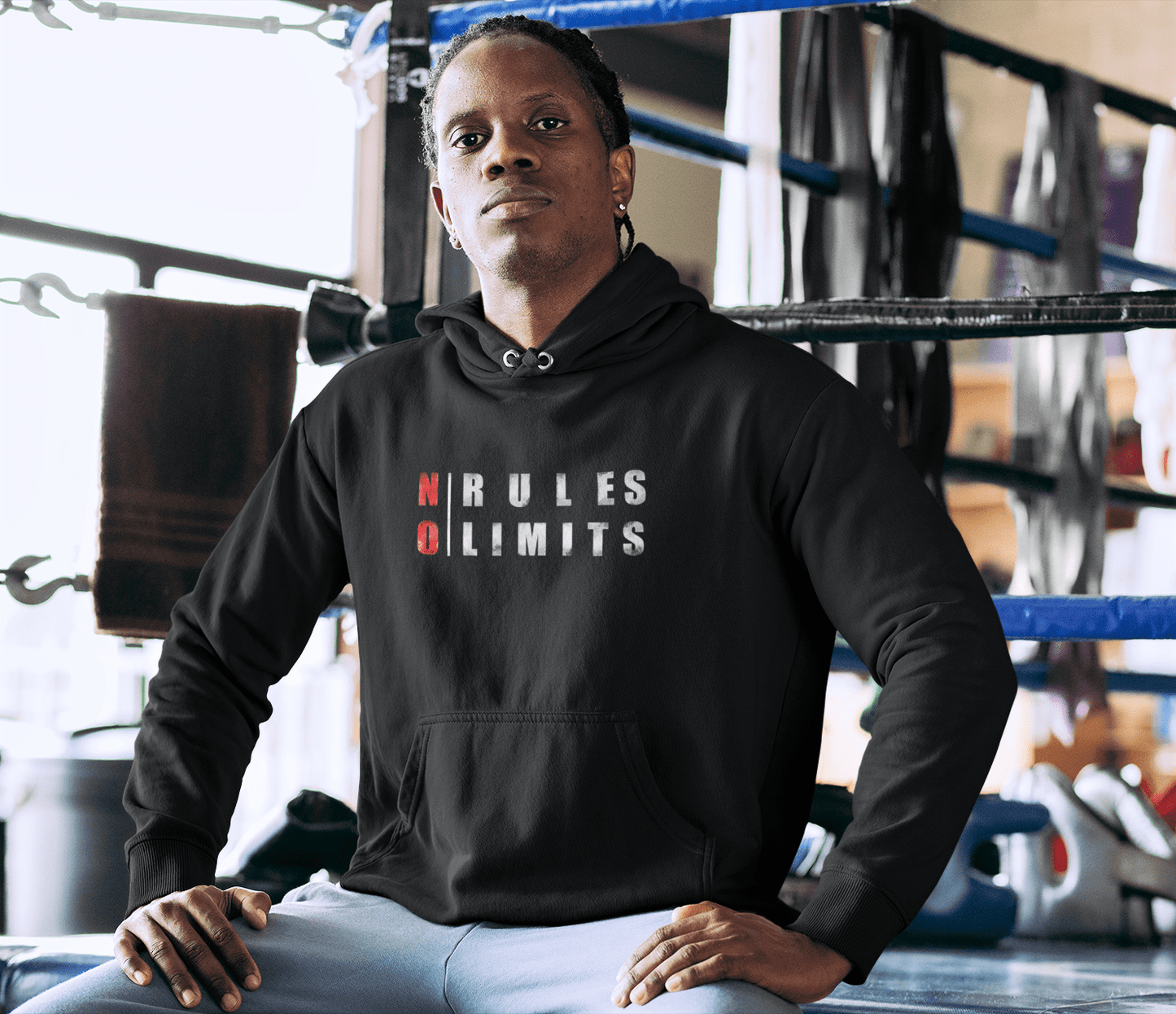 " NO RULES, NO LIMIT " - WINTER HOODIES BLACK