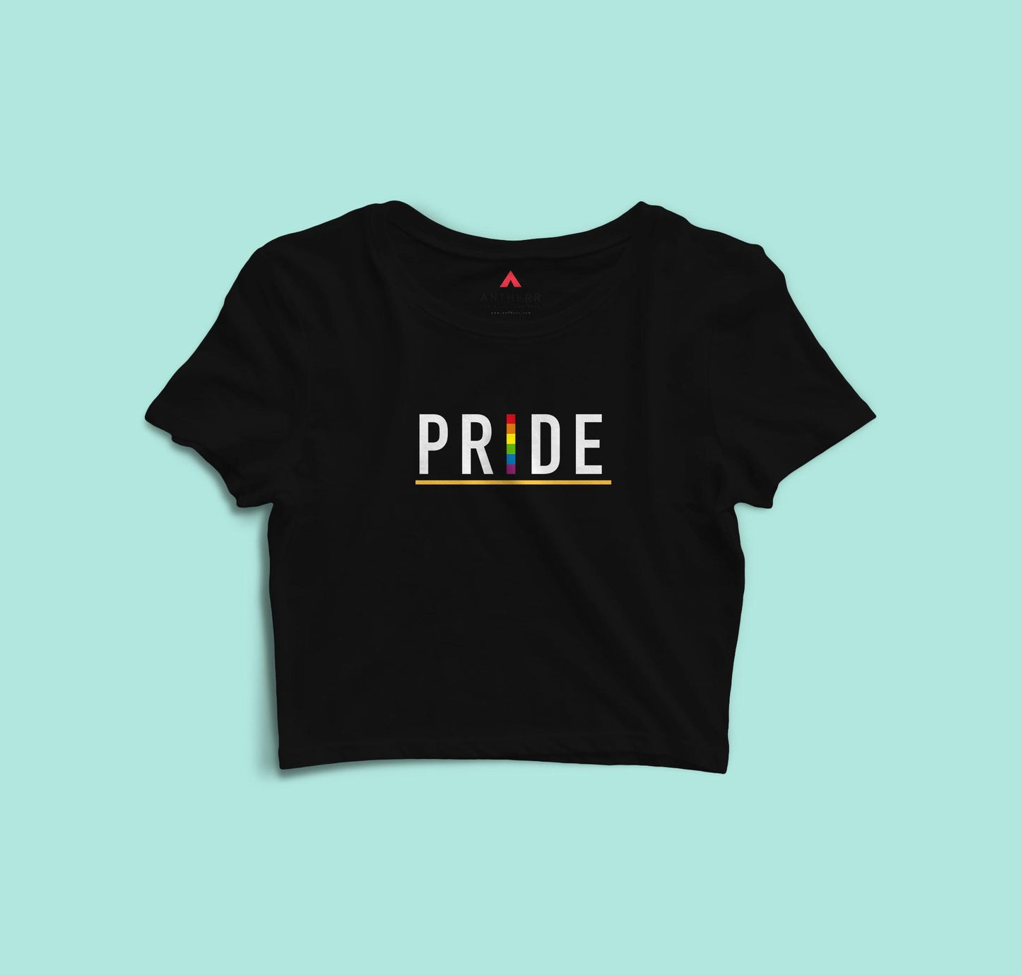 " PRIDE " HALF-SLEEVE T-SHIRT (YELLOW) BLACK