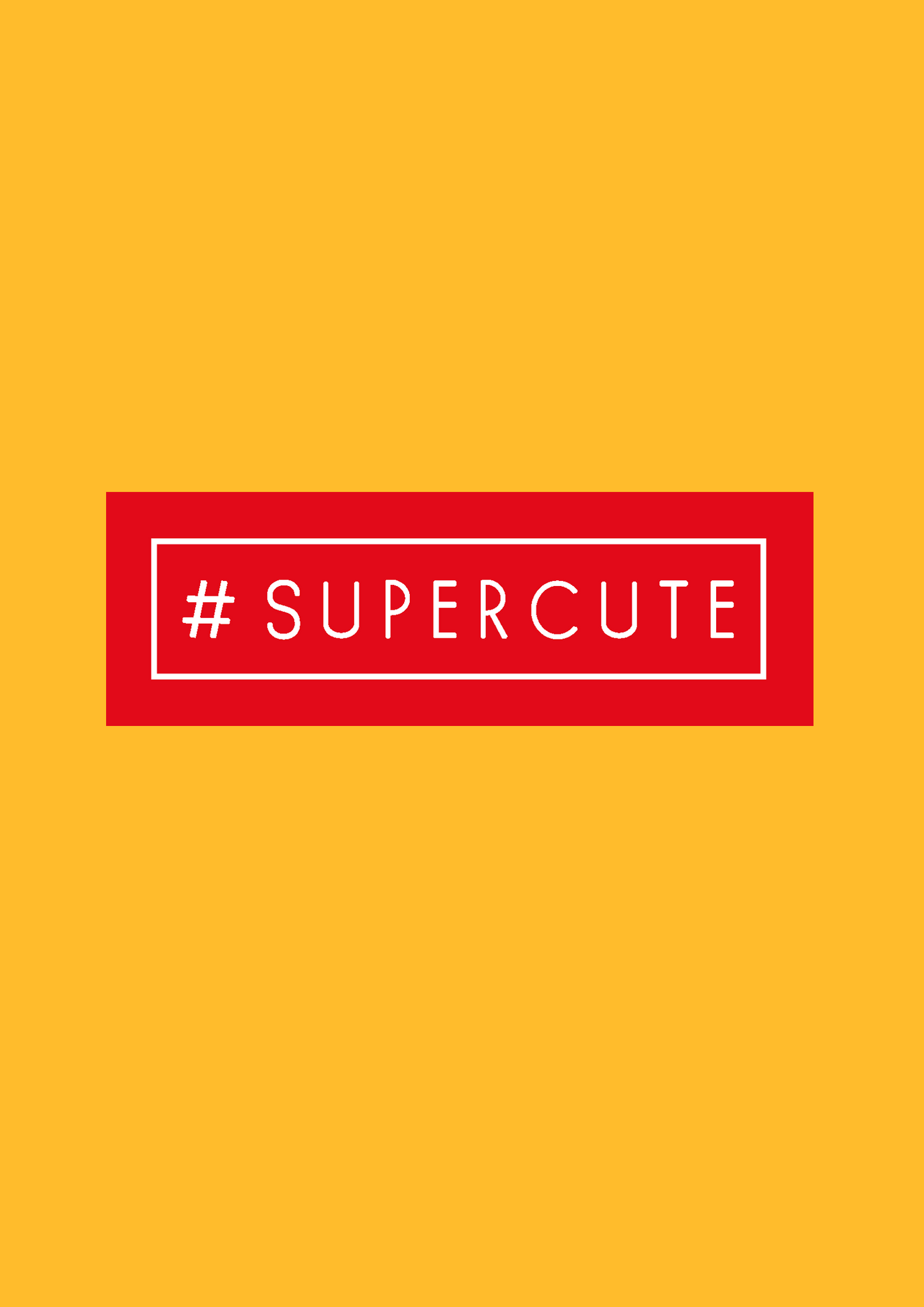 #SUPERCUTE HALF-SLEEVE T-SHIRT ( RED IN YELLOW ) - antherr