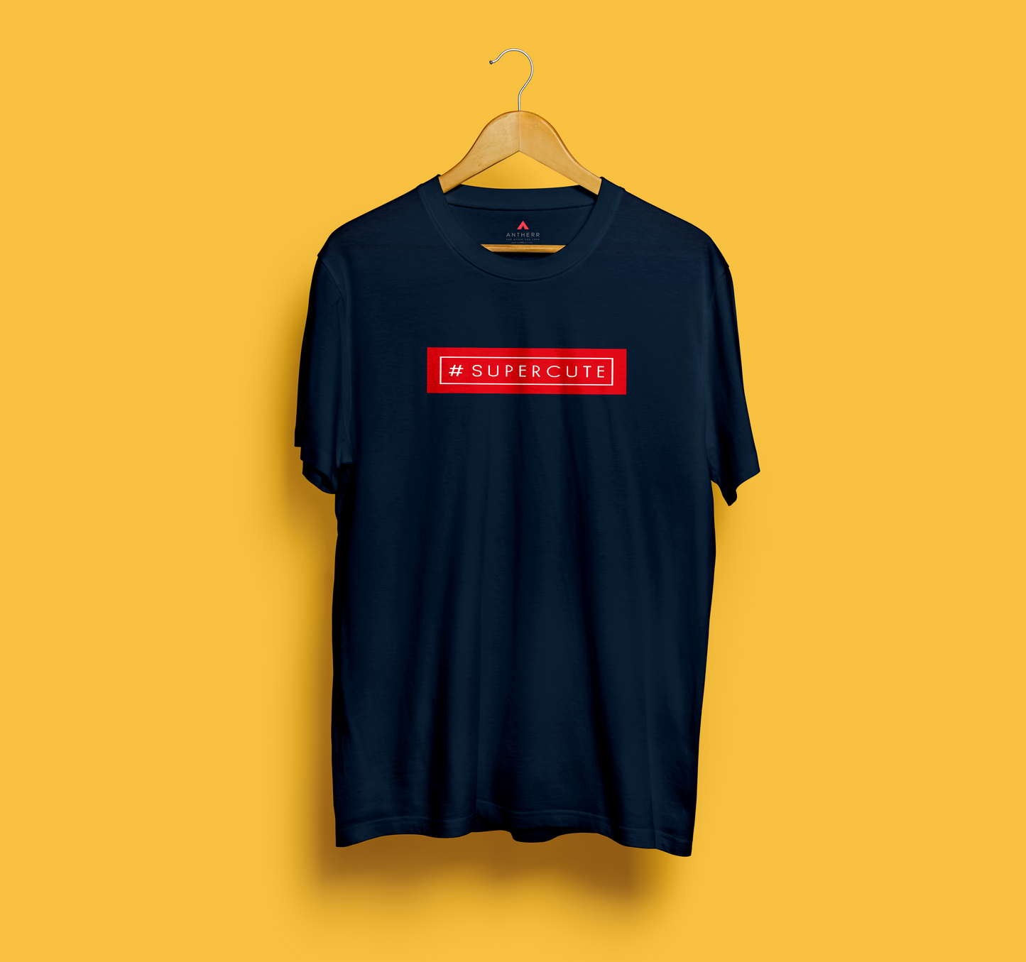 "SUPERCUTE" - HALF-SLEEVE T-SHIRT'S NAVY BLUE