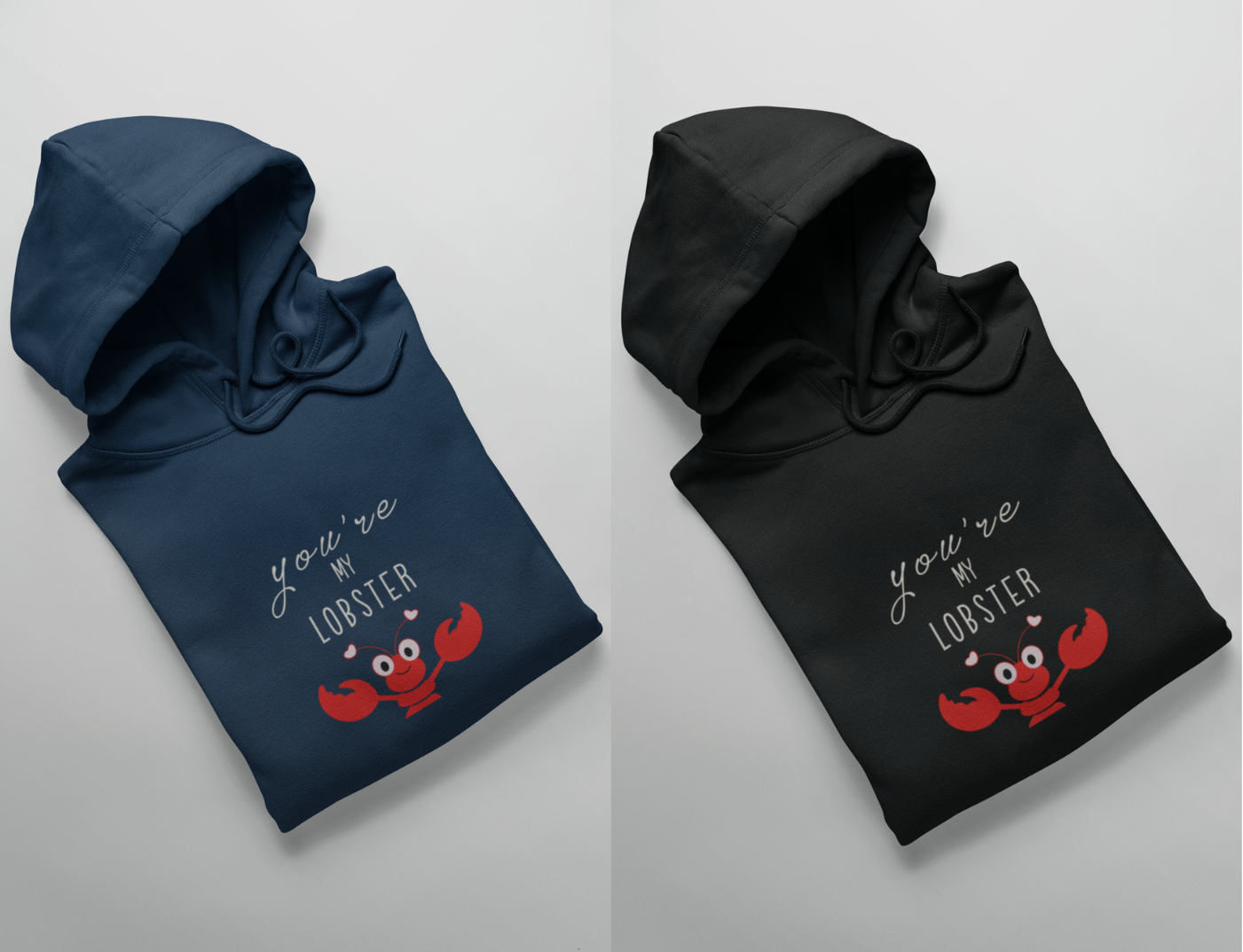 You Are My Lobster: Friends- Winter Couple Hoodies. XL