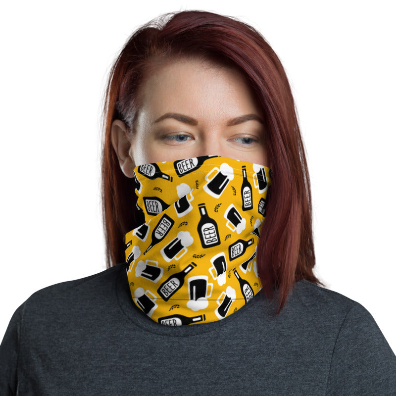 Beer Doodle Yellow Colour Unisex Face Bandana