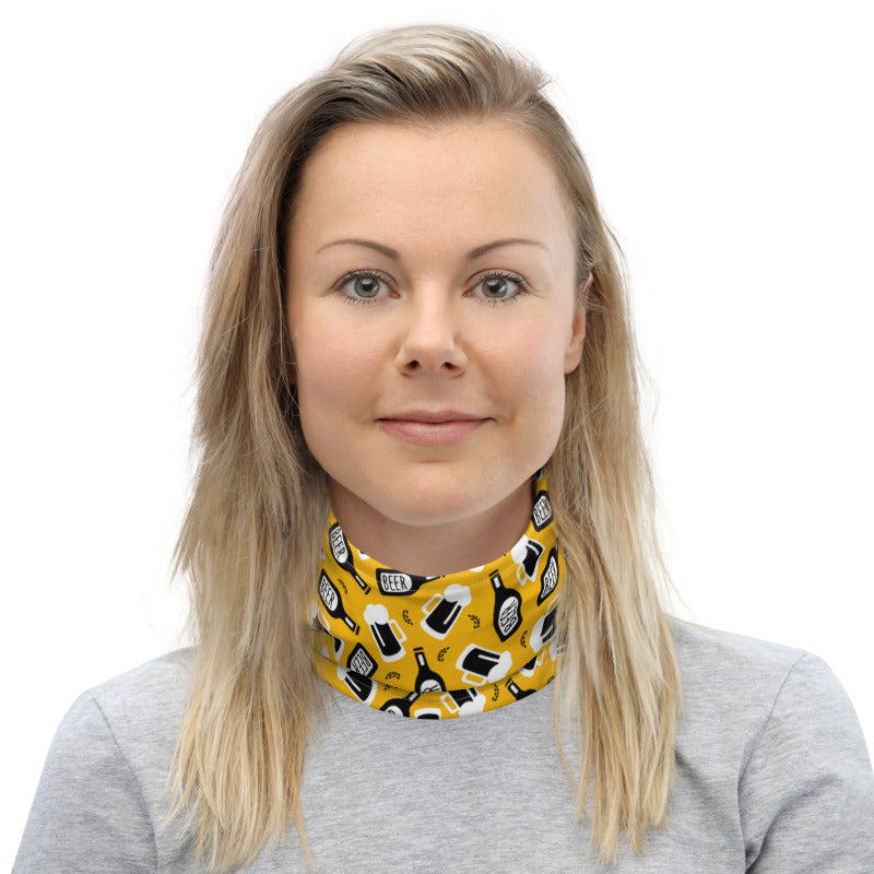 Beer Doodle Yellow Colour Unisex Face Bandana