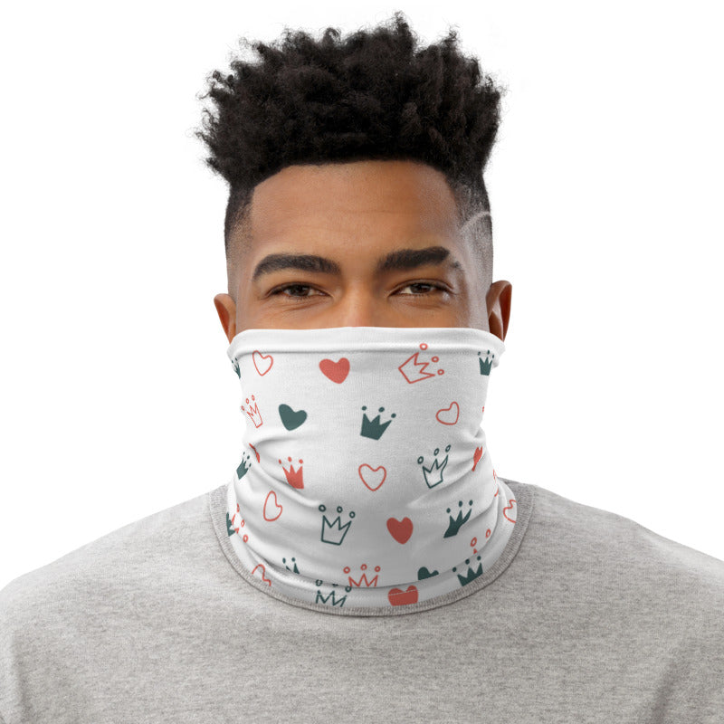 Crown and Love Doodle Unisex Face Bandana