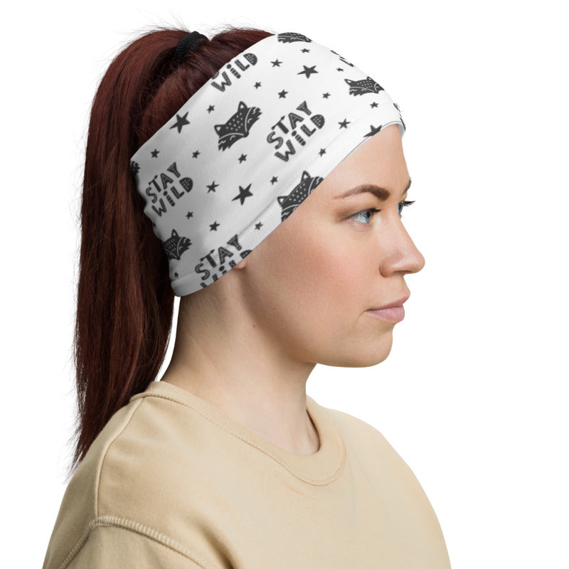 Stay Wild Fox Doodle Unisex Face Bandana
