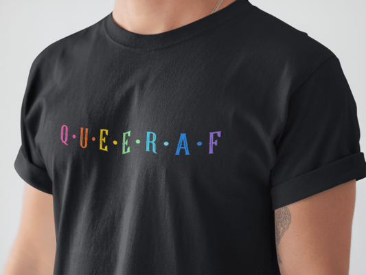 "QUEERAF " HALF-SLEEVE T-SHIRT.