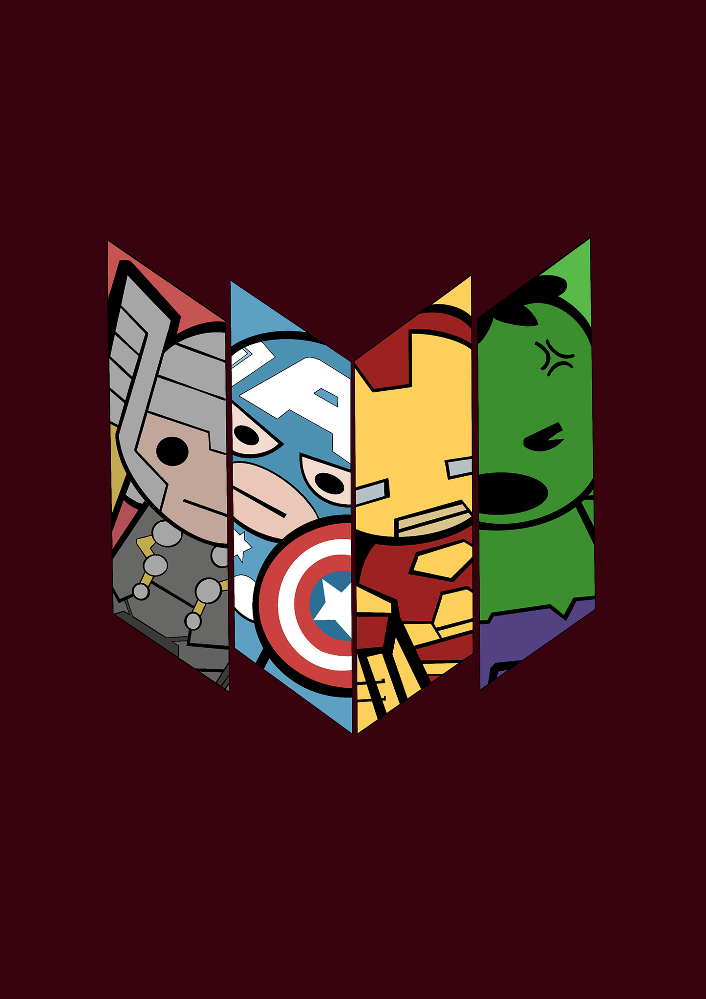 Chibi Avenger Squad - Half Sleeves T-Shirts.