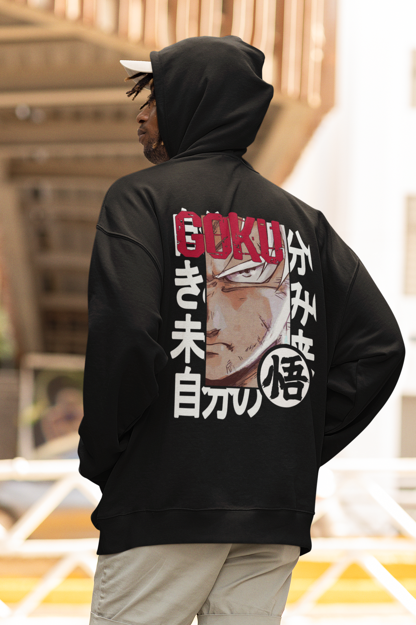Goku- Dragon Ball Z (Double Sided Print): WINTER HOODIES BLACK