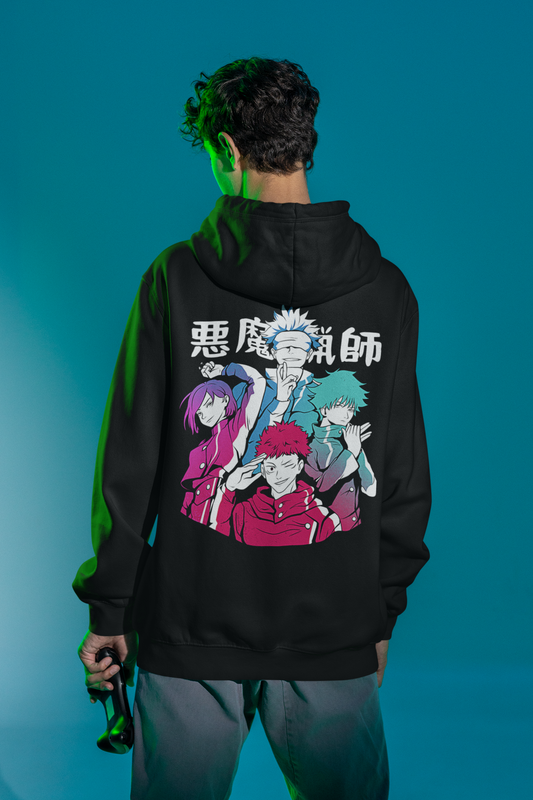 Jujutsu Kaisen (Double Sided Print): WINTER HOODIES BLACK