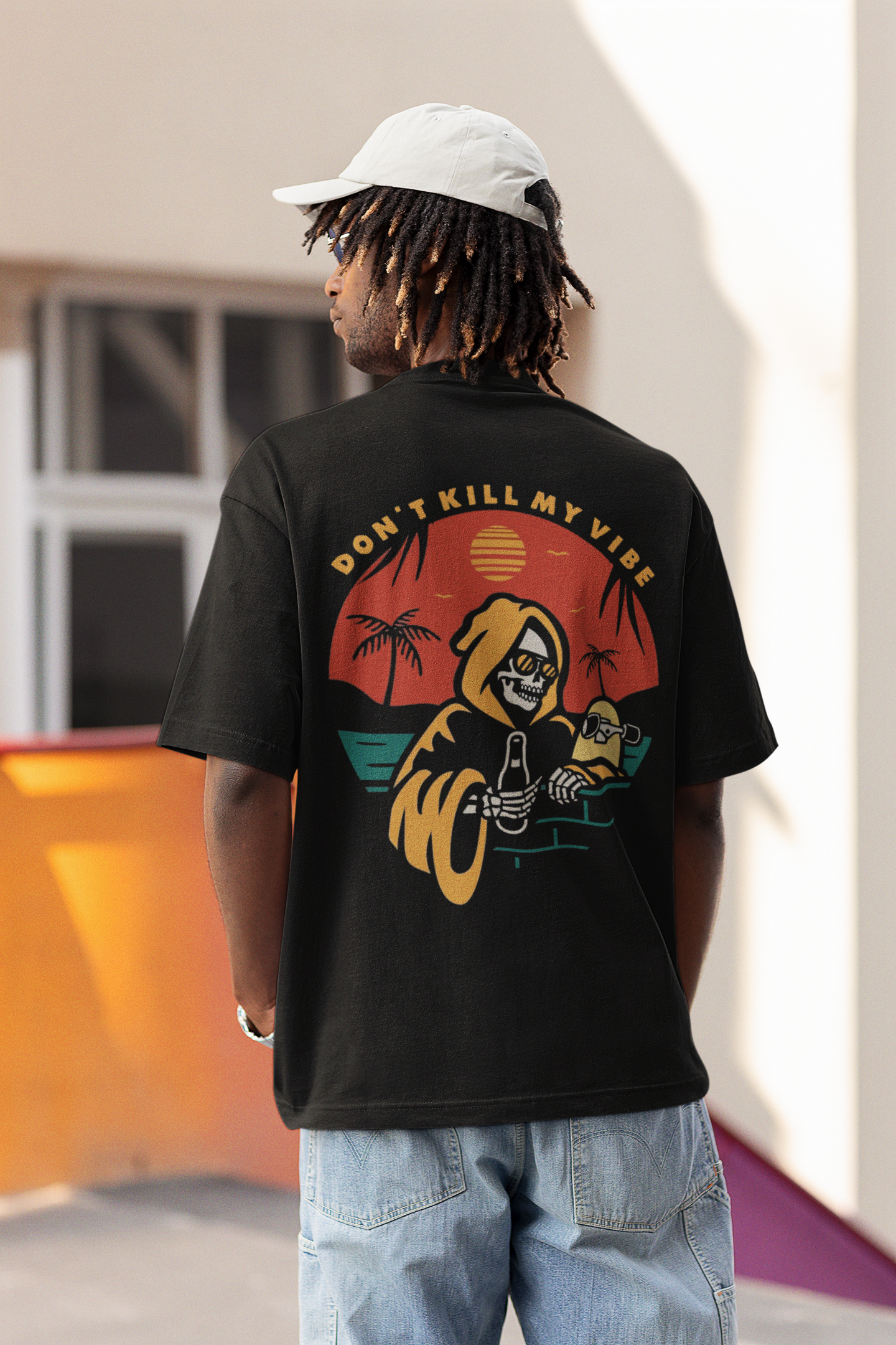 Don't Kill My Vibes: Oversized T-SHIRT BLACK