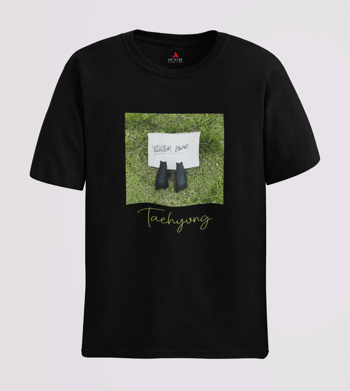 Winter Bear- Taehyung : BTS-HALF-SLEEVE T-SHIRTS BLACK