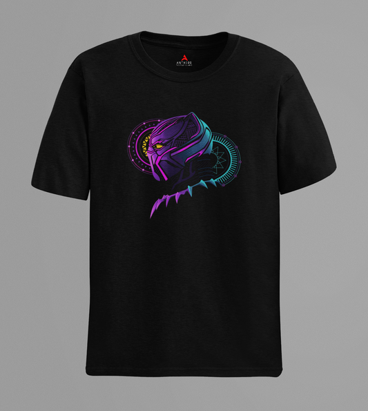 Black Panther of Wakanda - Half Sleeves T-Shirts BLACK