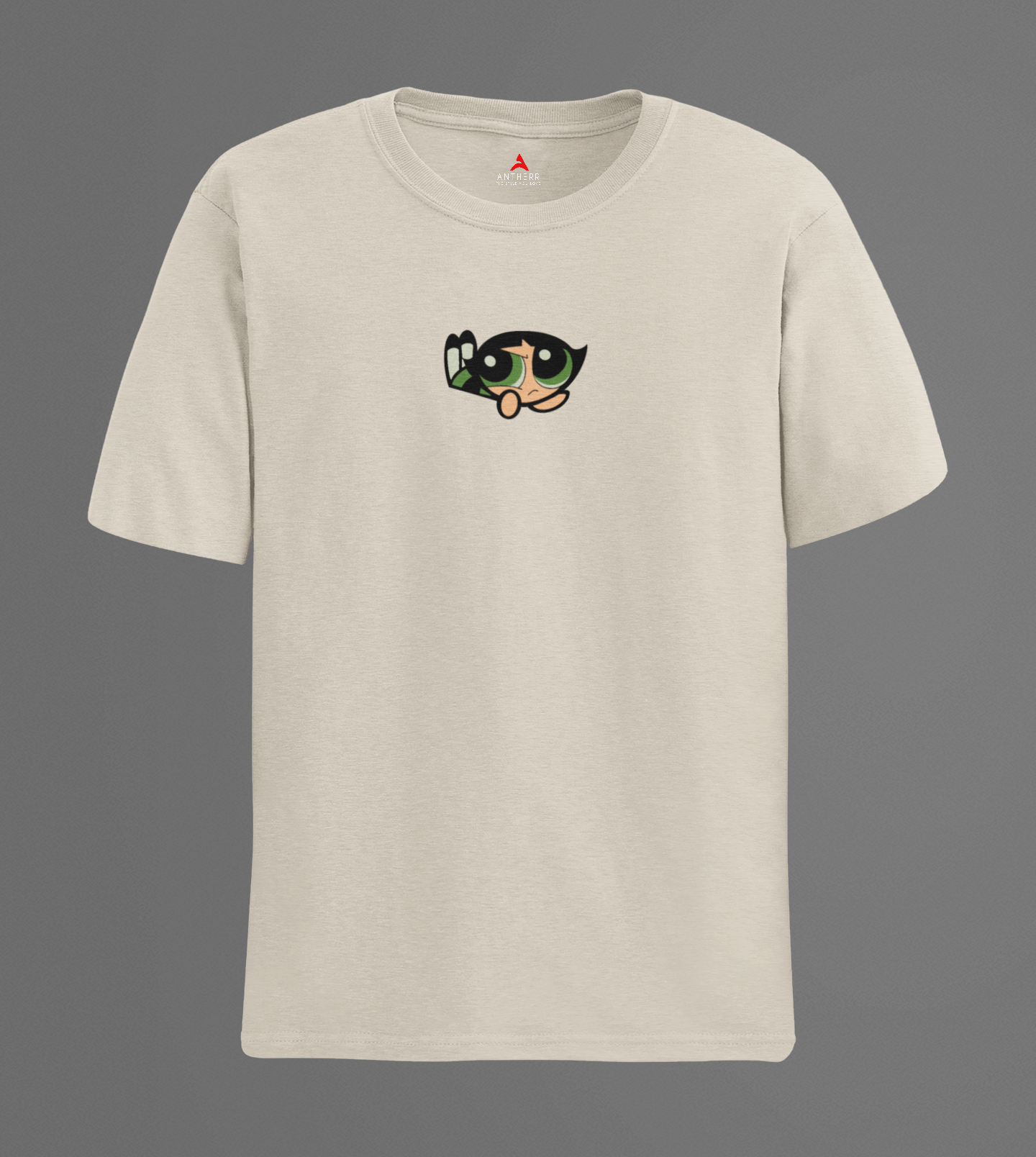 Buttercup MinimalPOWERPUFF GIRLS : - HALF SLEEVE T-SHIRT BEIGE