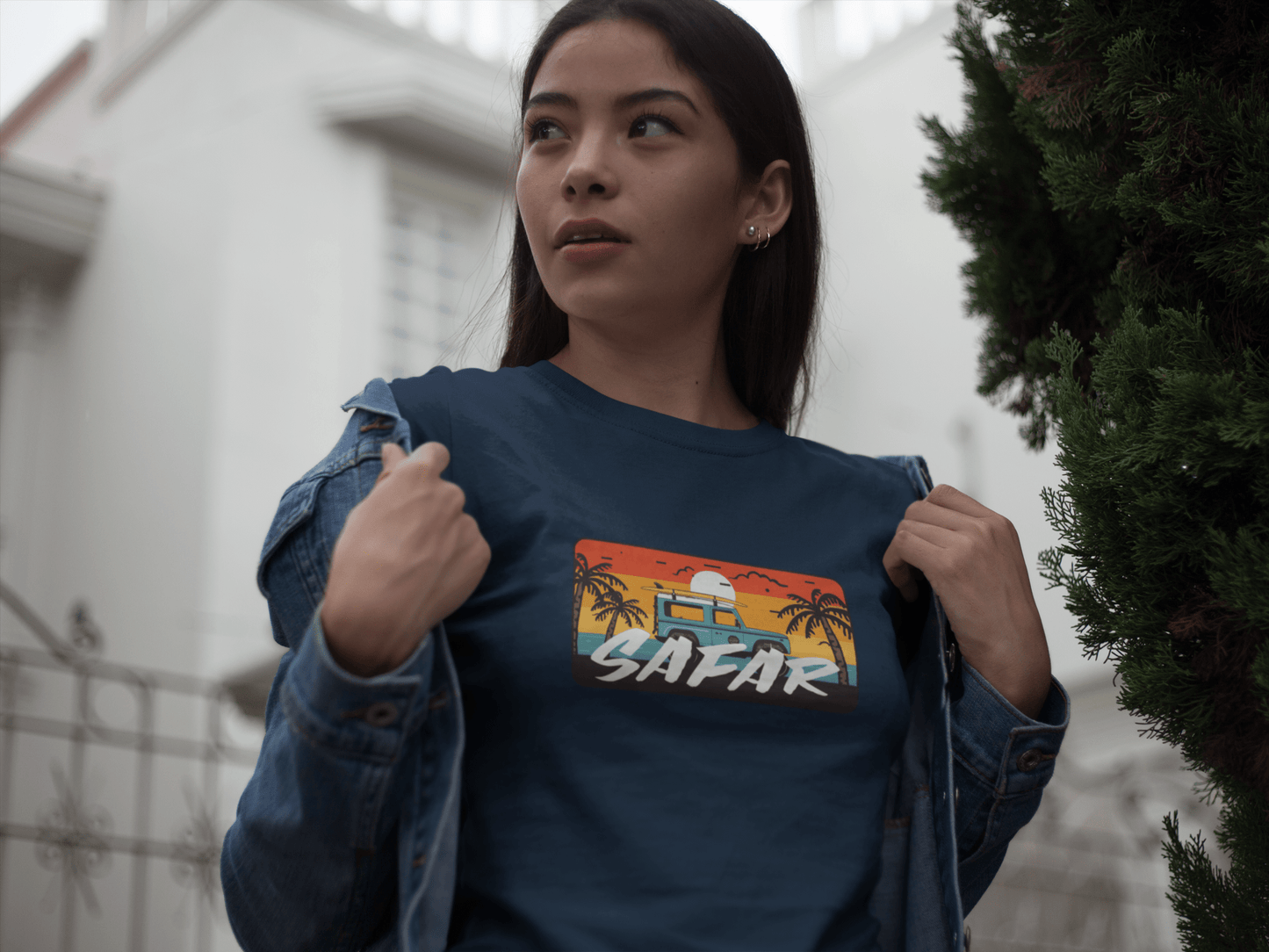 " SAFAR " HALF-SLEEVE T-SHIRT'S NAVY BLUE