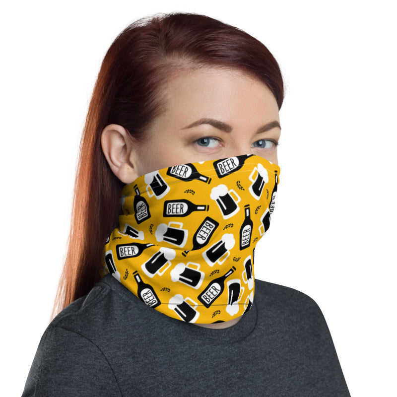 Beer Doodle Yellow Colour Unisex Face Bandana