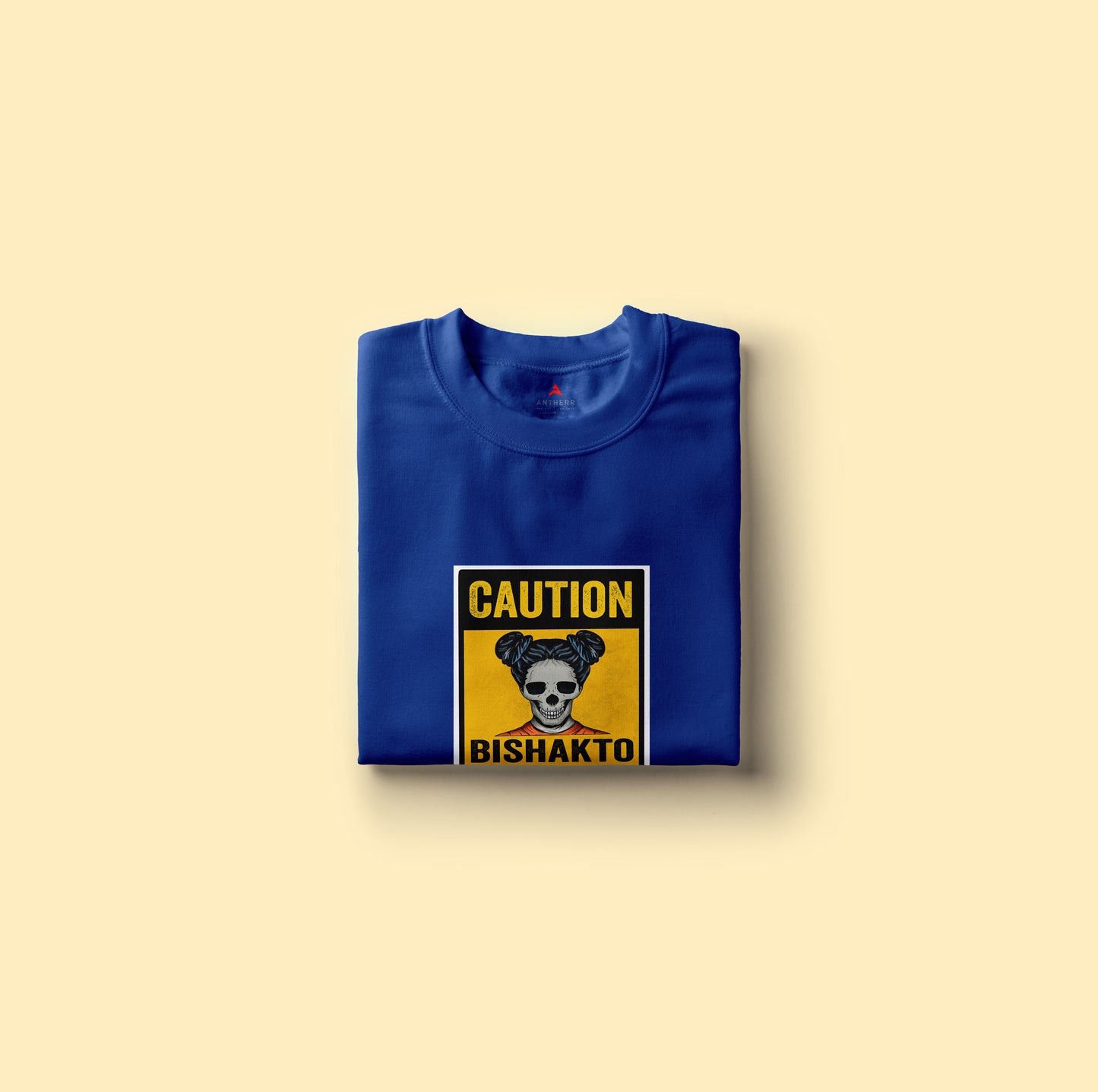 "CAUTION-BISHAKTO MANUSH" HALF-SLEEVE T-SHIRT