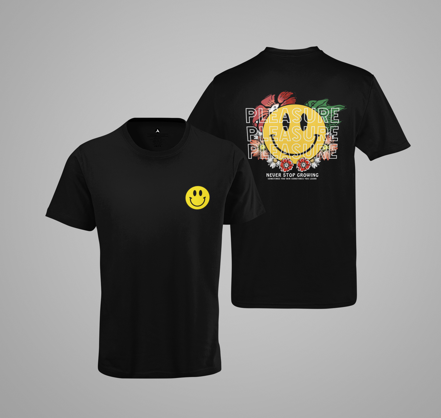 Pleasure (Double Sided Print)- Half Sleeve T-Shirts BLACK