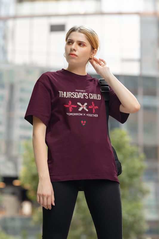 Minisode 2 - Thursday's Child: TXT- Tomorrow X Together- Regular fit Unisex T-Shirts MAROON