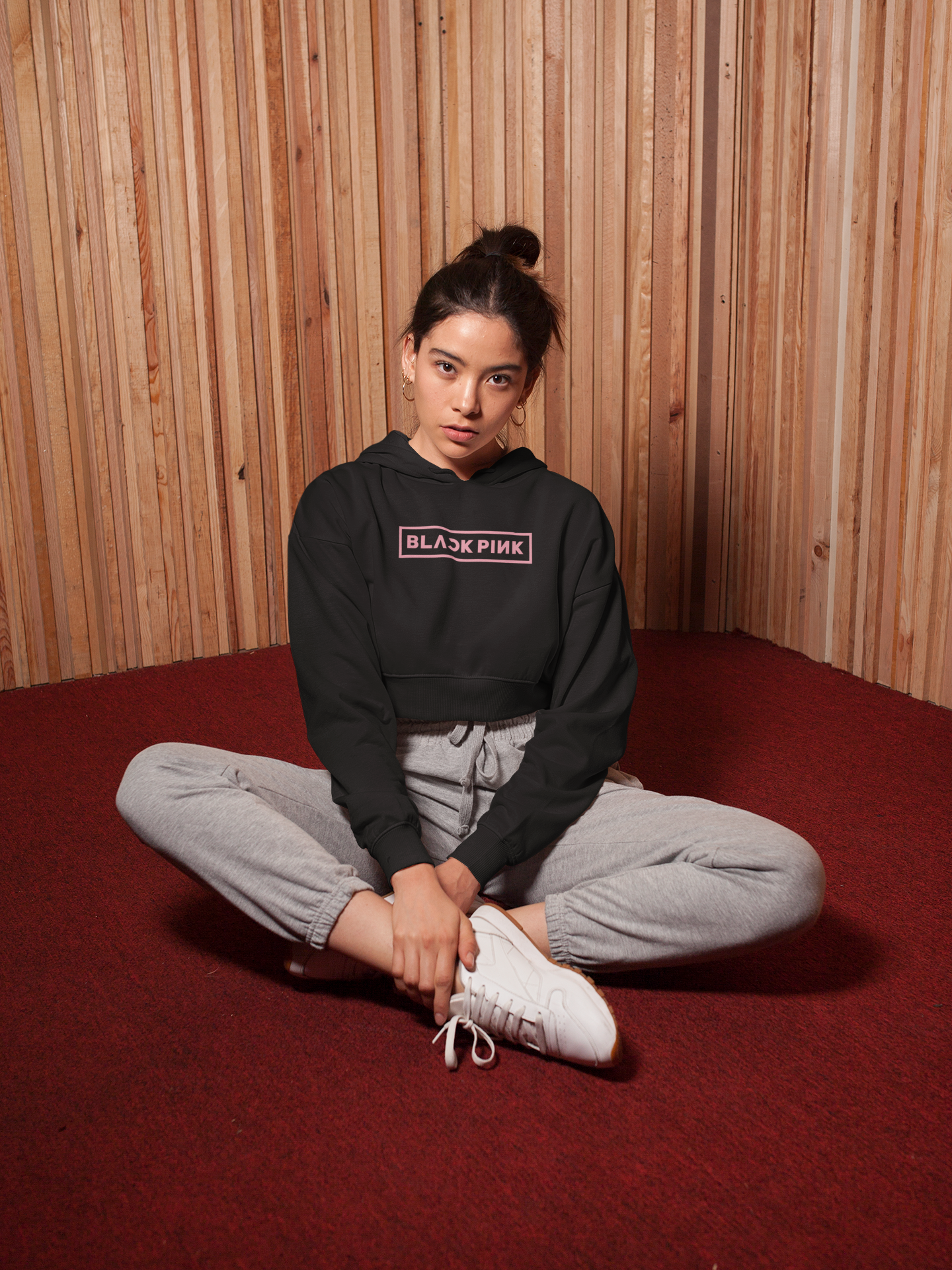 BLACKPINK - Winter Crop Hoodies BLACK