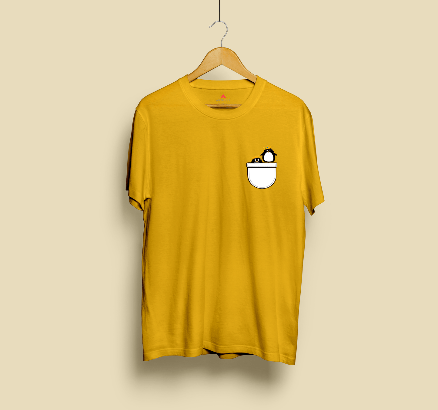"CUTE PINGU"- HALF-SLEEVE POCKET DESIGN T-SHIRT'S