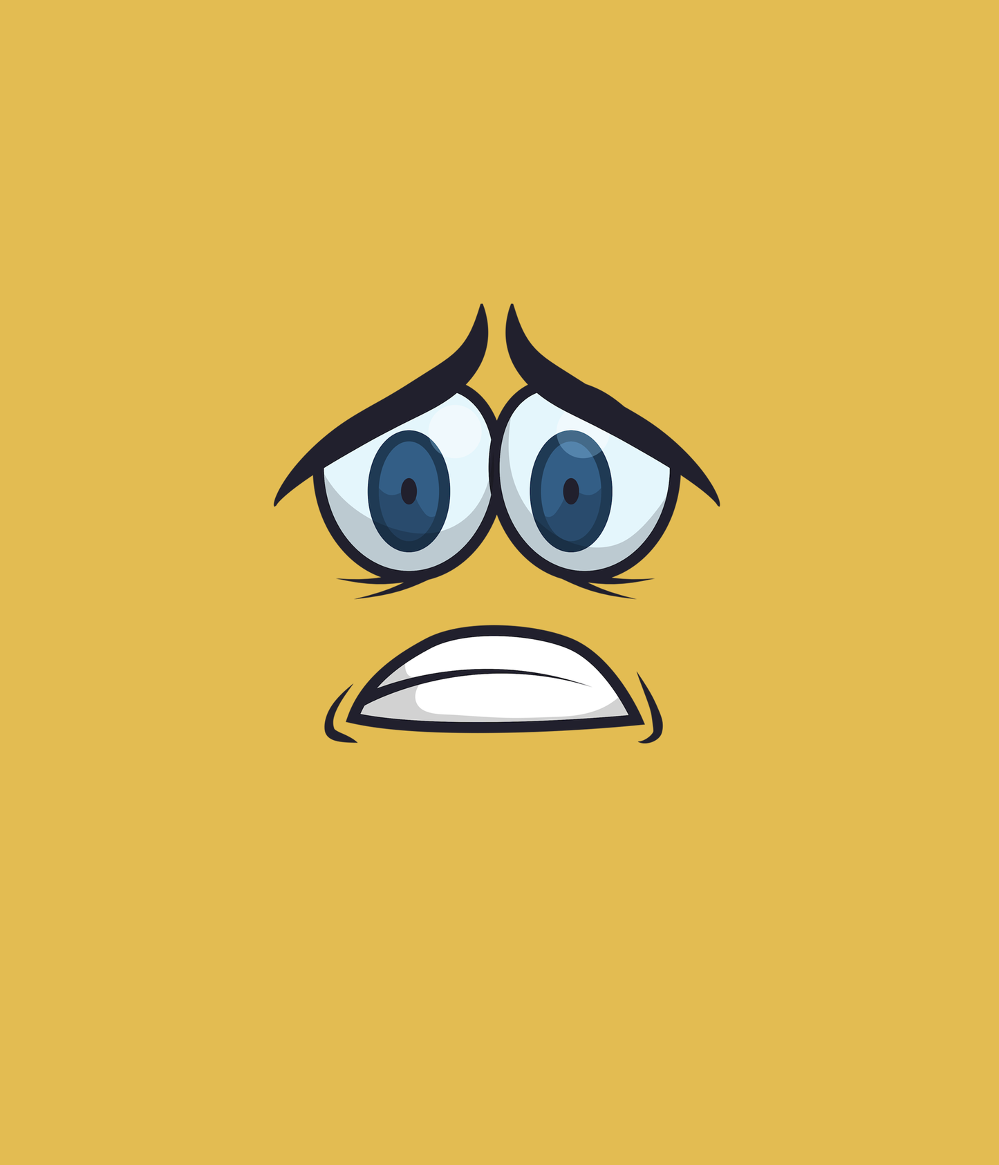 SCARED EXPRESSION HALF-SLEEVE T-SHIRTS (YELLOW)