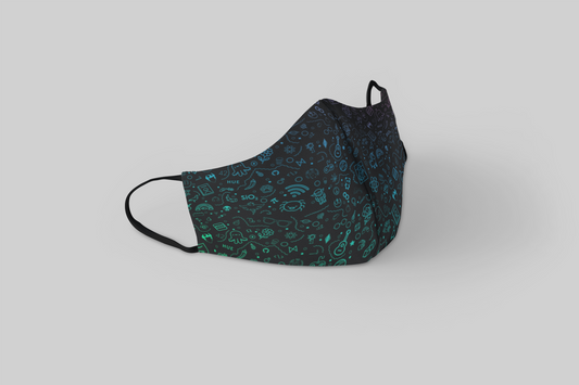 "Techy Doodle"- Printed Tetra Shield Protection Mask