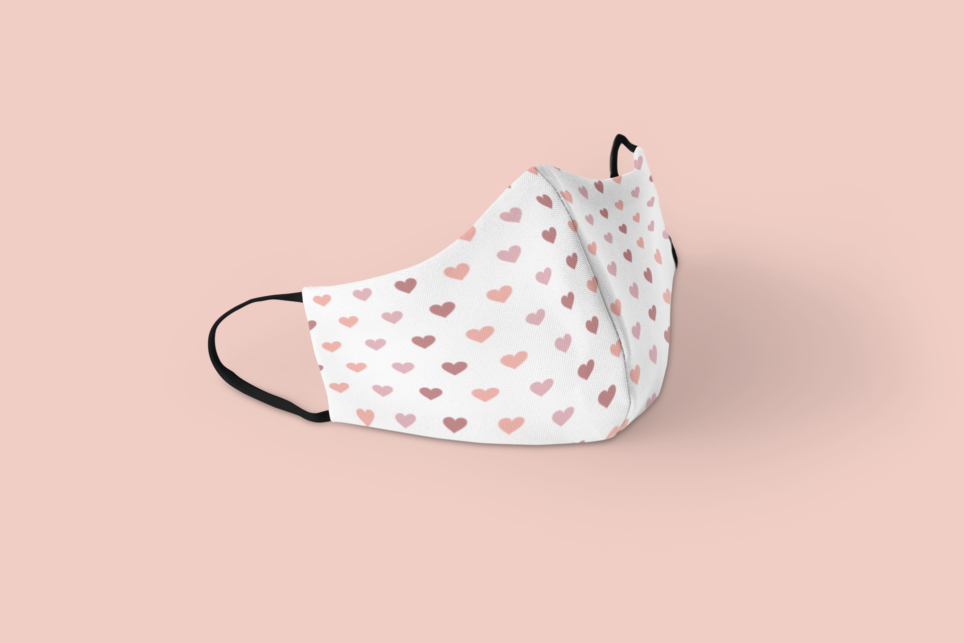 Pink Heart Pattern : Printed Tetra Shield Protection Mask (PACK OF 3)