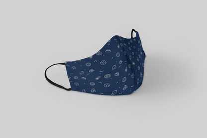 Space Doodles : Printed Tetra Shield Protection Mask ( PACK OF 3 )
