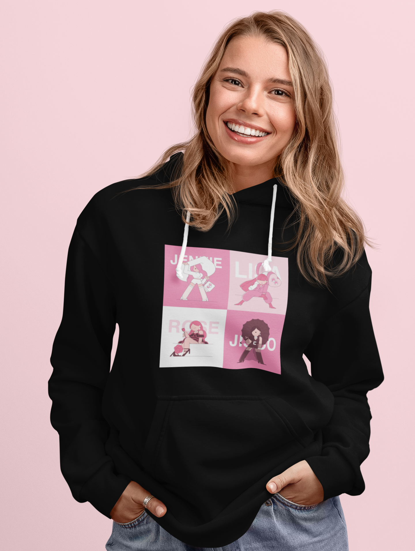BLINK: BLACKPINK - WINTER HOODIES BLACK WITHOUT LOGO