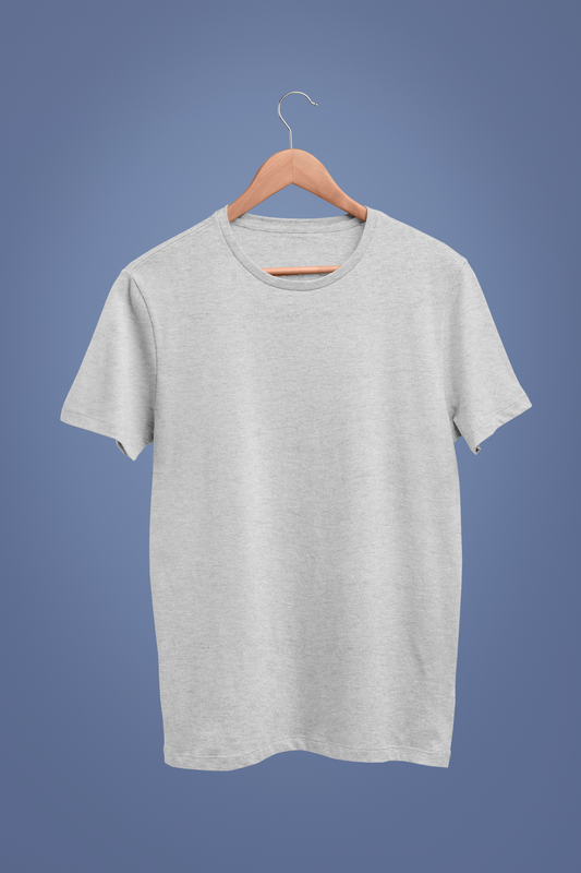 BASIC HEATHER GREY HALF-SLEEVE T-SHIRTS
