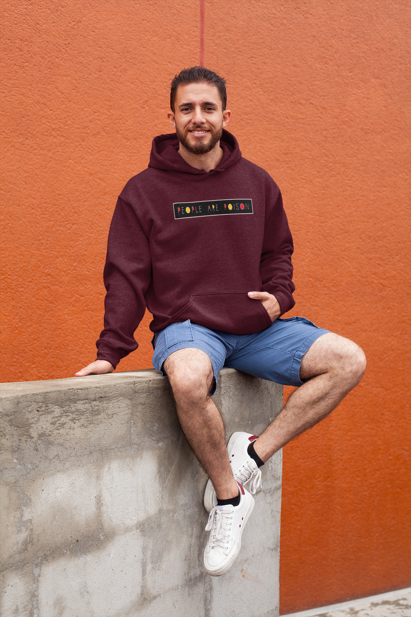 "PEOPLE ARE POISON" - WINTER HOODIES MAROON
