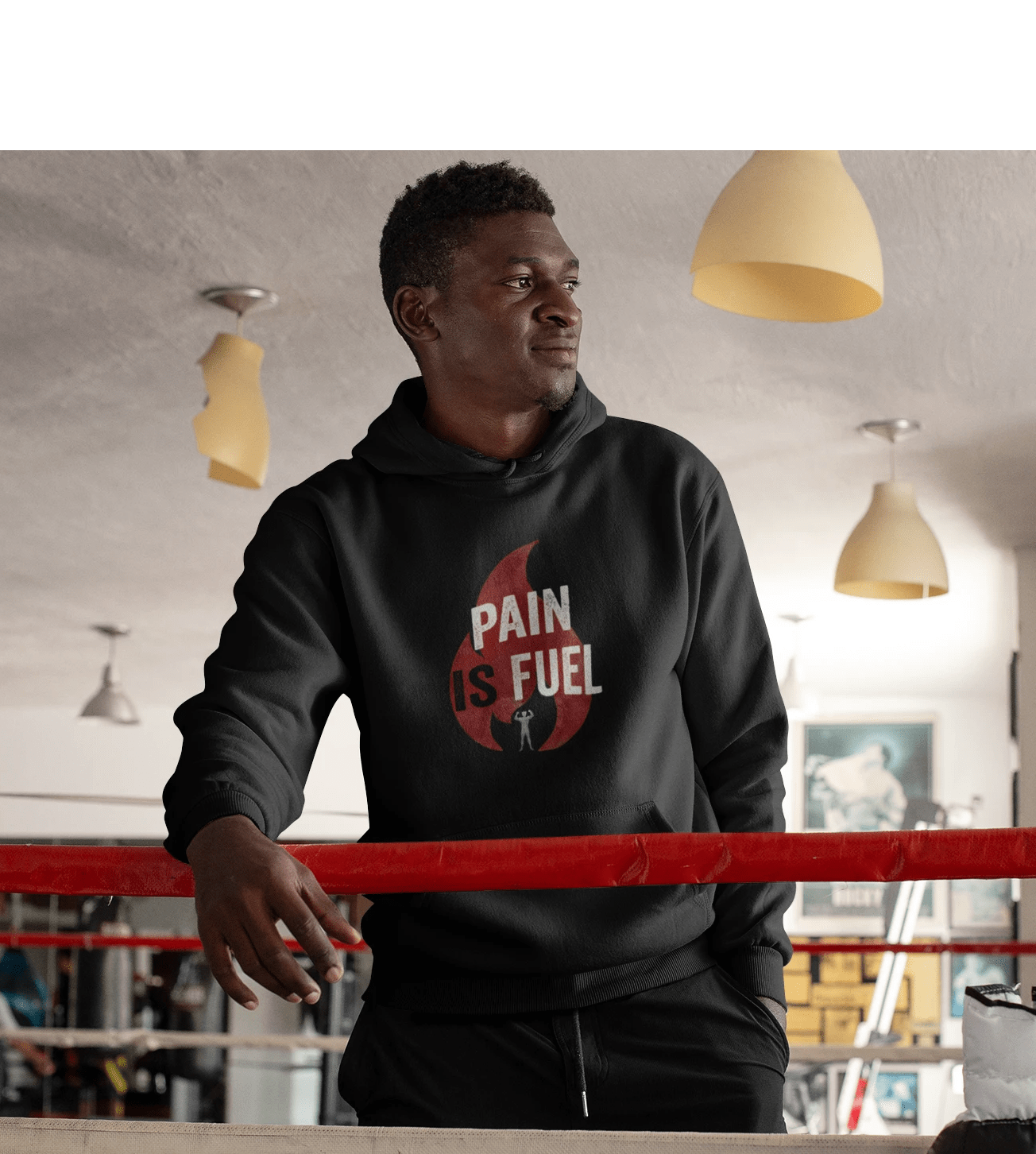 "PAIN IS FUEL" - WINTER HOODIES BLACK
