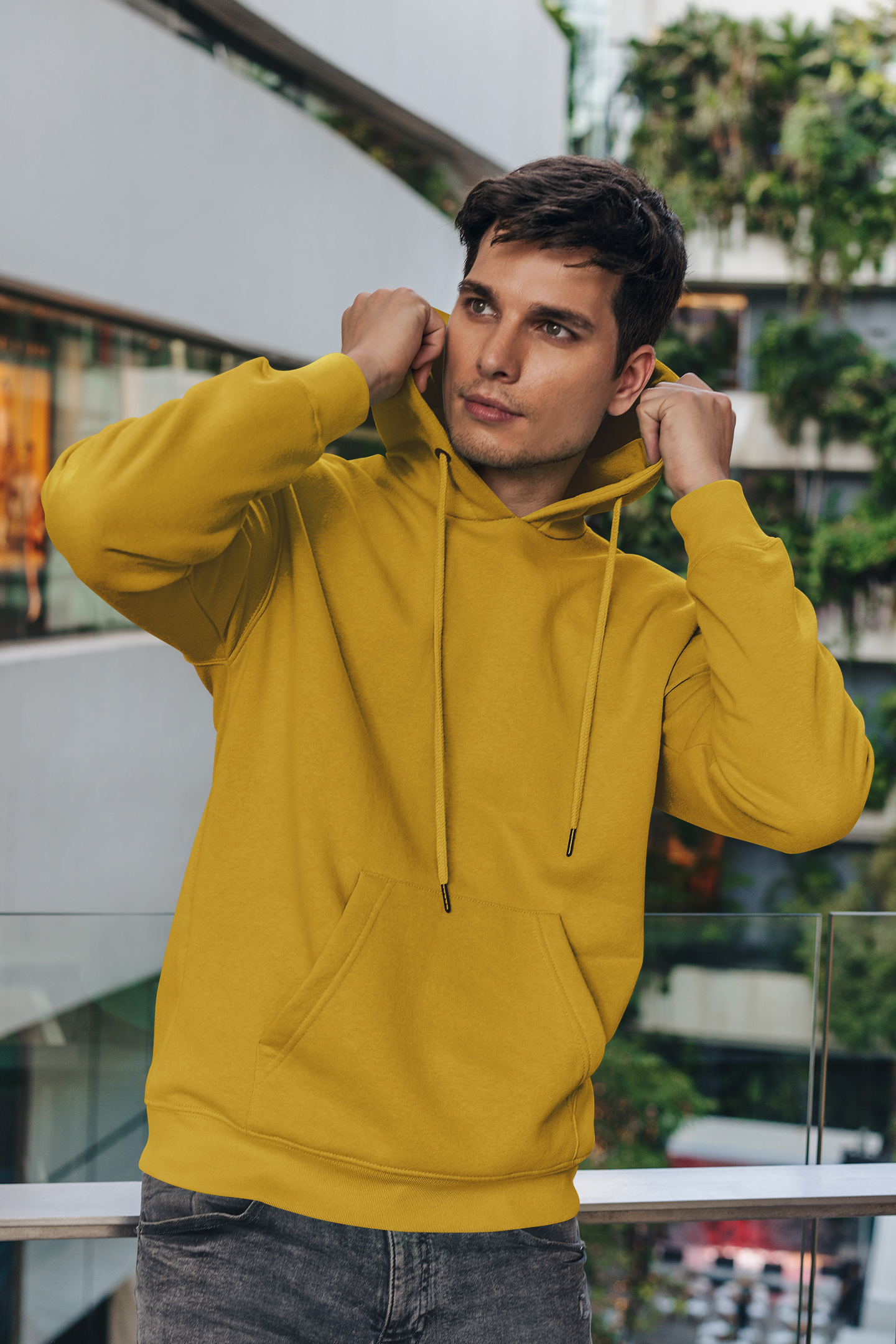 Basic Mustard Yellow Winter Hoodies MUSTARD YELLOW