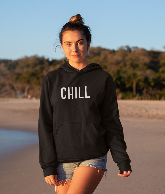 "CHILL"- WINTER WOMEN HOODIES (BLACK) BLACK
