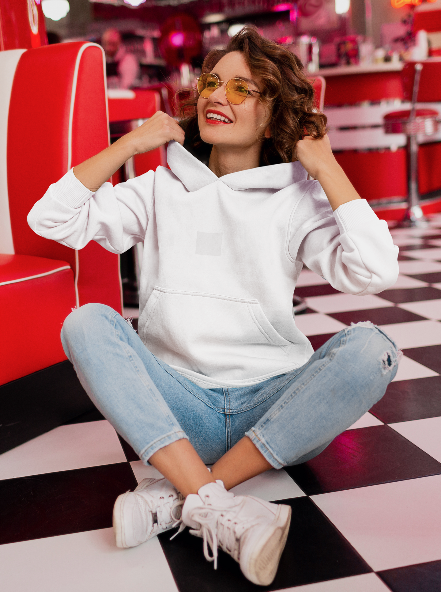 Basic White Winter Hoodies WHITE