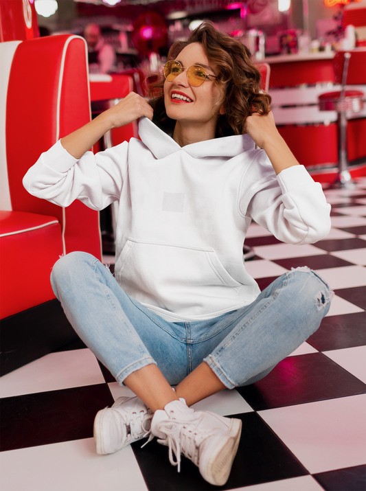 Basic White Winter Hoodies WHITE