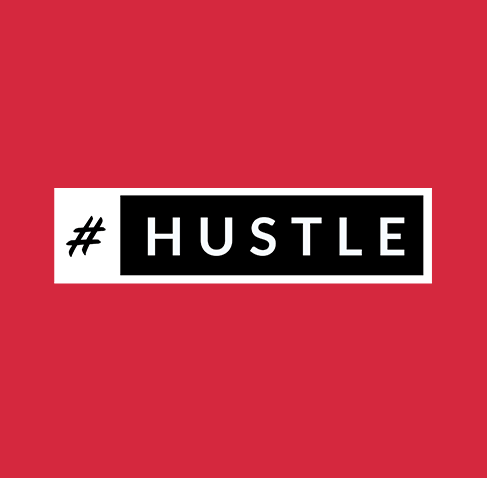 #HUSTLE HALF-SLEEVE T-SHIRT (RED) - antherr