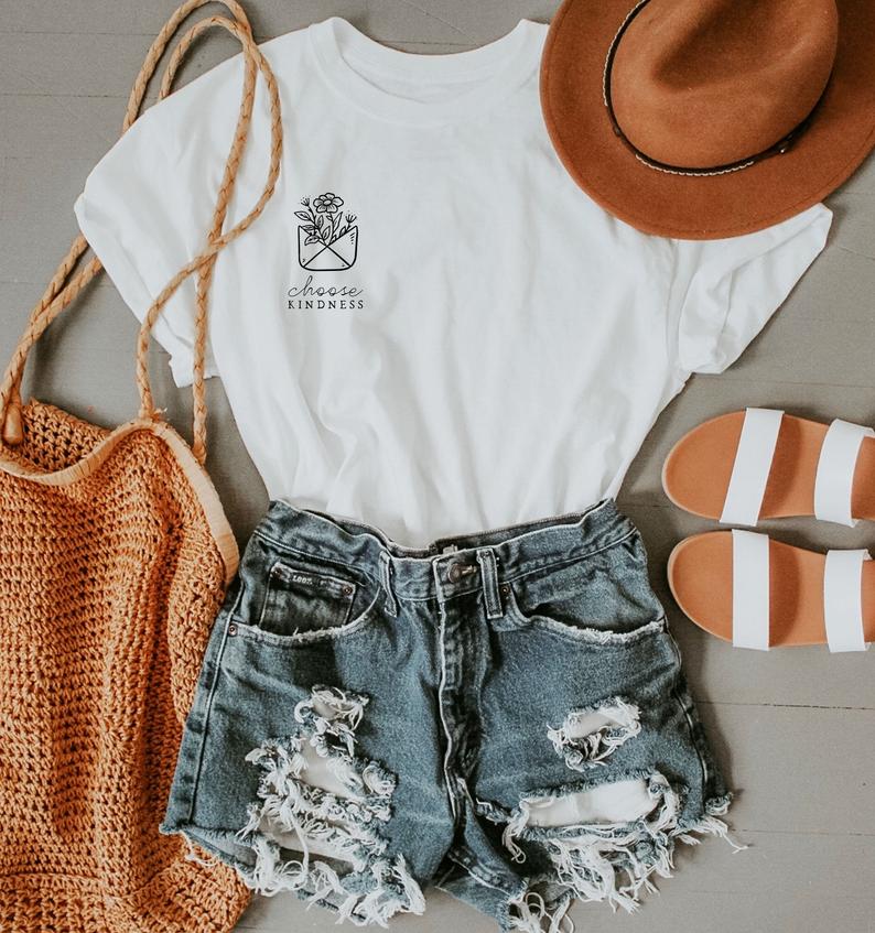 Choose Kindness - MINIMAL : Unisex Half-Sleeve T-Shirt WHITE