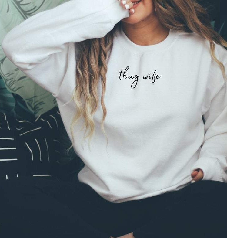Thug Wife - MINIMAL : Winter Sweatshirts WHITE