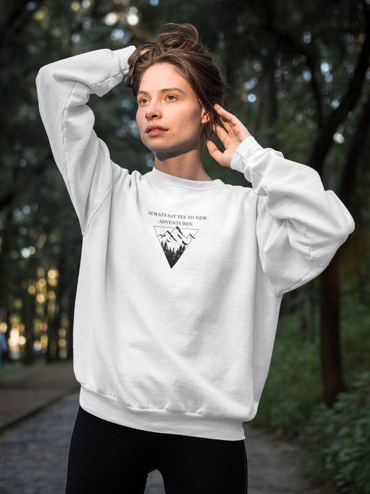 Say Yes To Adventure - MINIMAL : Winter Sweatshirts WHITE