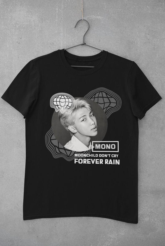 RM MONO Namjoon Moon Child : BTS -HALF-SLEEVE T-SHIRTS BLACK
