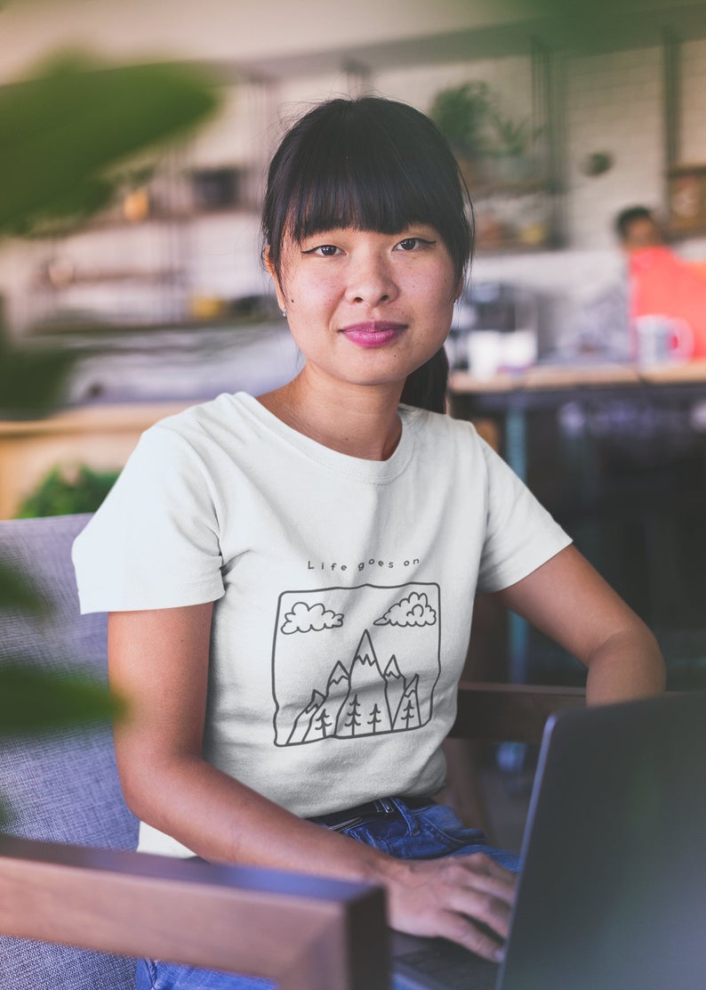 Life Goes On Line Art - BTS : Unisex Half-Sleeve T-Shirt